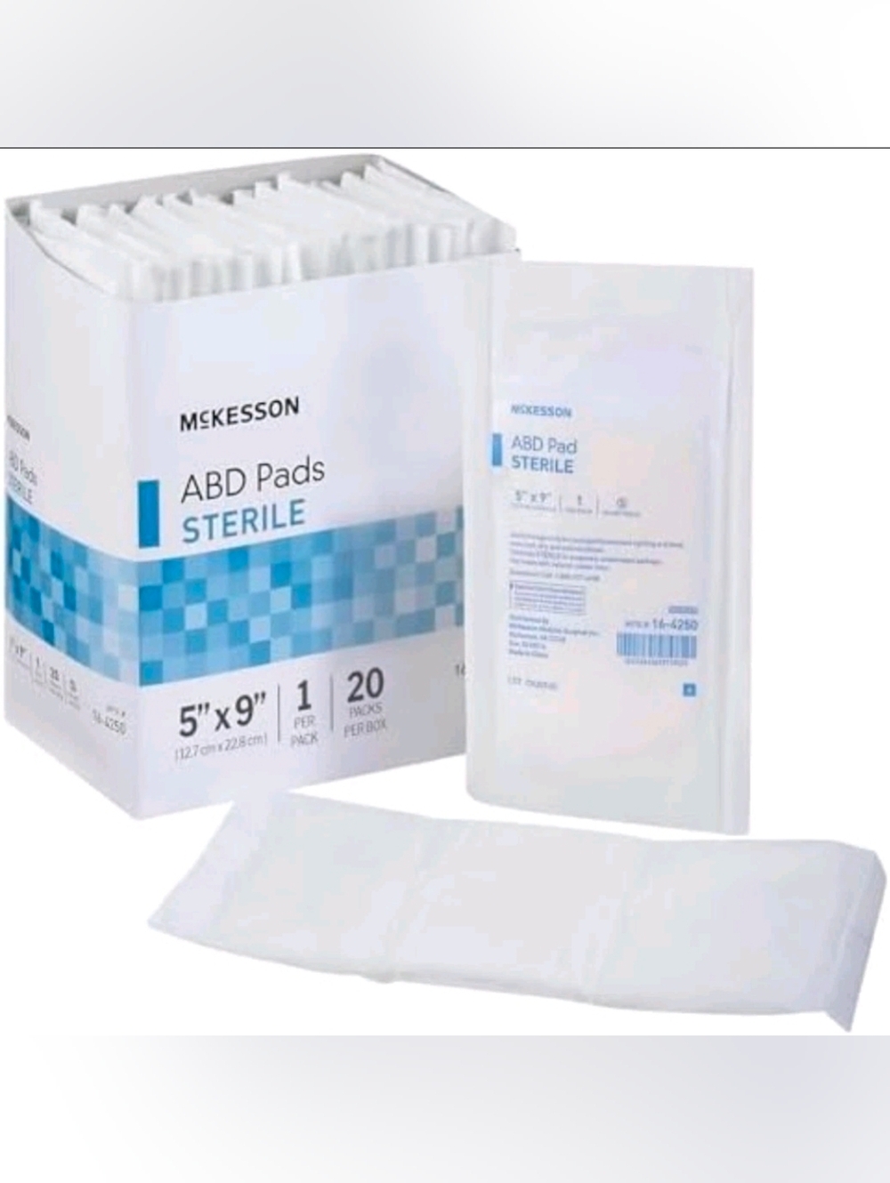 McKesson ABD Abdominal Pad Sterile 5" × 9"  (20 Total in Listing)